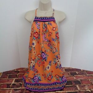 BeBop Dress Floral Print Orange Size Medium
